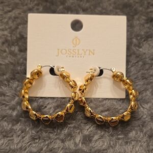 Gold Chain Pattern Hoop Earrings